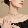 JXRX小香风手作珍珠项链女高级设计感小众锁骨链2024年潮颈链