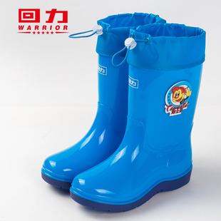 回力防水束口高筒儿童雨鞋男女学生防滑水鞋加棉保暖大童雨靴胶鞋