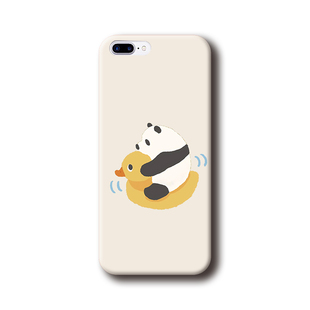 趣味可爱熊猫小黄鸭 适用于苹果8p三星s9 nova4 r17荣60p30手机壳