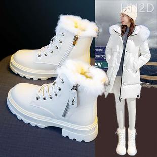 雪地靴女2023冬靴女靴子，加绒加厚棉鞋，冬季百搭厚底短靴马丁靴