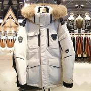 羽绒服男中长款冬季加厚保暖大码宽松外套派克服情侣工装羽绒服
