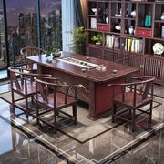 实木茶桌椅组合新中式办公室功夫，茶几套装一体，书桌茶桌家用泡茶台
