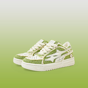 夏季小众设计绿色国潮滑板鞋，厚底潮鞋情侣款面包，鞋时尚板鞋潮