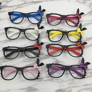 韩版潮儿童眼镜框无镜片黑兔子，耳朵卡通眼镜架女童可爱宝宝眼睛框