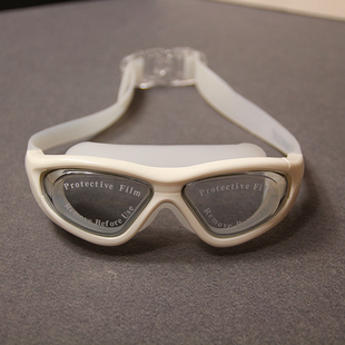 黑白色专业潜水泳镜，女大框透明防水防雾高清游泳眼镜送耳塞