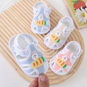 夏季0-1岁婴儿凉鞋男女，宝宝3-6-9个月学步鞋防掉软底防滑透气布鞋