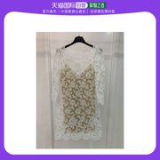 香港直邮ERMANNO SCERVINO 女士白色蕾丝短袖连衣裙 D402Q768BLY-