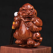 中秋节礼物石俞记原木料老挝木雕葫芦手把件手玩件木雕工艺品