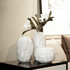 白色大理石纹创意陶瓷花瓶 客厅书房桌面陶瓷工艺品摆设 花插