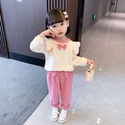 女童秋装套装2024韩版洋气，女宝宝春秋儿童，休闲卫衣裤子两件套