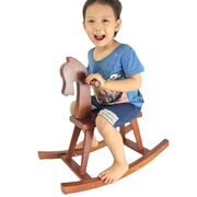 儿童木马摇摇马实木木制小孩玩具摇椅道具童车摄影1-6岁周岁礼物