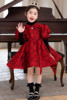 女童春夏秋连衣裙，两件套儿童红色燕尾，蓬蓬裙中大童公主裙