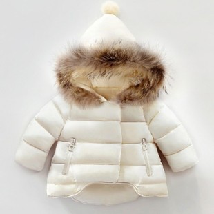 婴儿女童手塞棉棉衣2岁1冬季男女宝宝棉袄儿童加厚大毛领外套反季