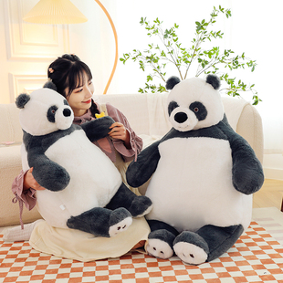 四川成都熊猫公仔大号仿真熊猫靠垫床上睡觉玩偶毛绒玩具礼物女孩