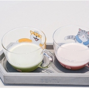 耐热 TUULI温泉系列玻璃杯创意zakka家居清新水杯 早餐牛奶杯