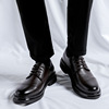 英伦风商务皮鞋男士时尚棕色2024春季设计感增高男鞋小众潮流