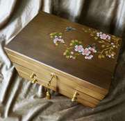 实木首饰盒木质复古风带锁公主中式珠宝盒首饰收纳盒结婚生日