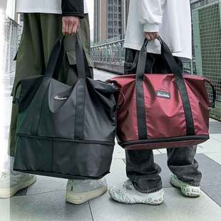 网红短途旅行包男单肩手提包外出差扩展超大容量旅游包行李(包行李)包袋子(包袋子)