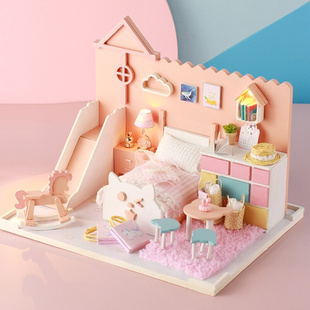 模型屋diy小屋手工制作礼物小房子模型，拼装公主玩具少女迷你世界