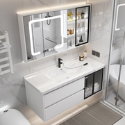 现代简约智能轻奢浴室柜组合卫生间，一体收纳洗手脸盆柜洗漱台镜柜
