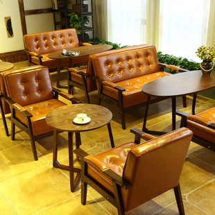酒吧沙发椅卡座桌椅，组合甜品奶茶店，咖啡厅西餐厅专用休闲休息区椅
