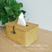 草编纸巾盒家用长方形餐巾盒手工编制欧美抽纸巾盒卷纸筒