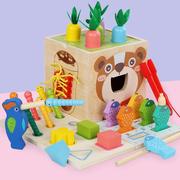儿童形状配对教具几何盒子蒙氏玩具十三孔早教益智积木智力盒一岁