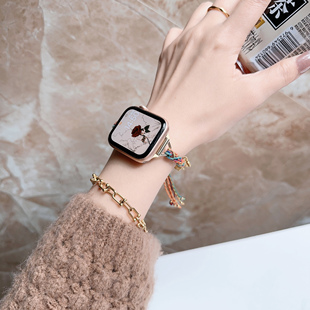 国潮索柯适用于applewatch表带创意智能iwatchs9表带苹果原创s87654se高级ultra2手腕带民族风