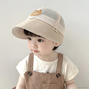 宝宝帽子夏季网眼，婴儿渔夫帽防晒遮阳男女，儿童鸭舌帽太阳帽潮