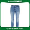 香港直邮DL1961 女士水晶装饰短款中腰紧身牛仔裤