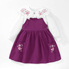 女童背带裙秋装连衣裙洋气紫色，套装儿童欧美风，白色衬衫吊带裙