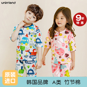 unifriend23年春夏新韩国儿童睡衣，男女童纯棉空调，服半袖家居服a类