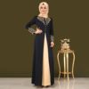 马来西亚女装烫金连衣裙回族女式长袍阿吧哑长袖假两件长裙传统型