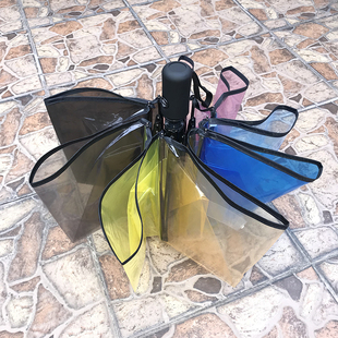 彩虹透明雨伞女折叠全自动小清新森系，个性情侣学生创意男手动雨伞