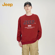 jeep吉普卫衣男2024美式圆领，男士上衣春秋季休闲男生上装