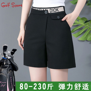 高尔夫女裤5五分裤夏季纯色，短裤弹力修身显瘦休闲大码直筒裤