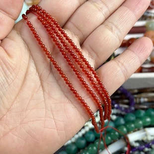 2.5mm红玛瑙圆珠一条38厘米长半成品散珠配珠DIY手工串珠
