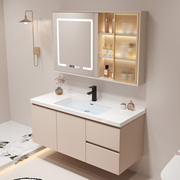浴室柜组合卫生间轻奢智能，一体盆定制洗手脸盆柜，洗漱台现代简约