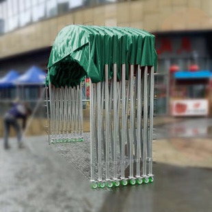 收缩仓库推拉篷，户外移动遮阳棚折叠防雨蓬，伸缩式雨棚大型排档帐篷