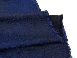 金属感 宝蓝色暗纹肌理化纤提花布料设计感西装套装背心裙面料
