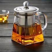 加厚玻璃花茶壶功夫红茶具不锈钢过滤泡茶杯冲茶器天圆地方公杯壶