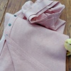 rom2高品质 气质温柔粉色 个性开叉排扣 显瘦中长款针织半身长裙