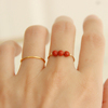 天然南红玛瑙戒指女款指环开口可调节大号复古不褪色14k包金戒指