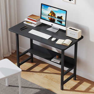 电脑桌卧室家用学生，写字书桌长方形办公桌，出租屋简易小桌子置物架