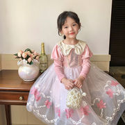 女童公主裙春秋艾莎连衣裙，3-11岁女孩冬款生日，礼服裙演出