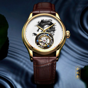 男表全自动机械 瑞士男士手表品牌 商务皮带镂空防水机械手表