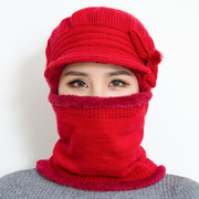 冬季保暖头套防寒面罩女全脸加厚B中老年妈妈帽子口罩围脖骑行装