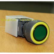 16mm开孔圆形绿色带，灯无锁单路按钮开关，按键复位开关