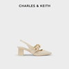 CHARLES&KEITH春夏女鞋CK1-60920311女士链条绊带方头高跟凉鞋