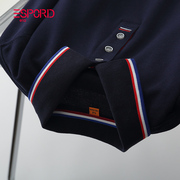 撞色polo衫男士t恤长袖翻领青中年保罗T带领商务工作服秋季体恤衫